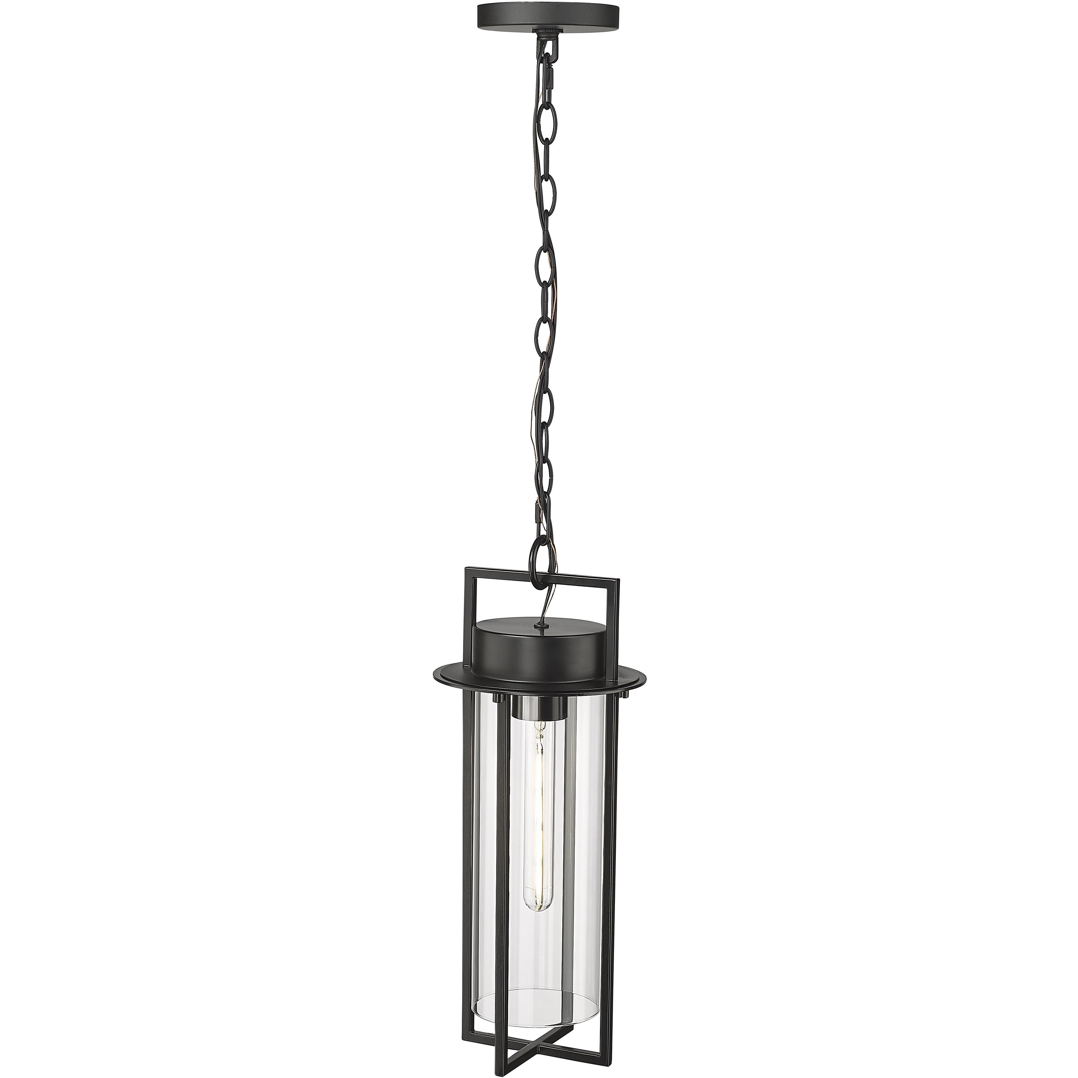 Russell 1 Light 8 inch Powder Coated Black Outdoor Hanging Lantern